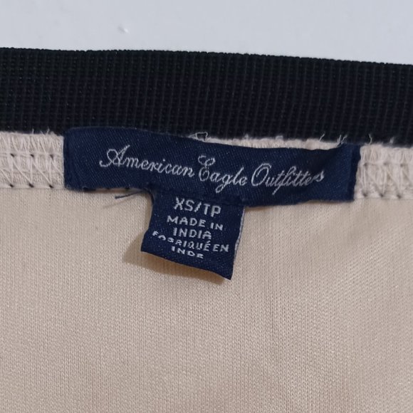 American Eagle Outfitters Cream and Black Floral Stretchy Skirt Women's XS - Picture 4 of 4